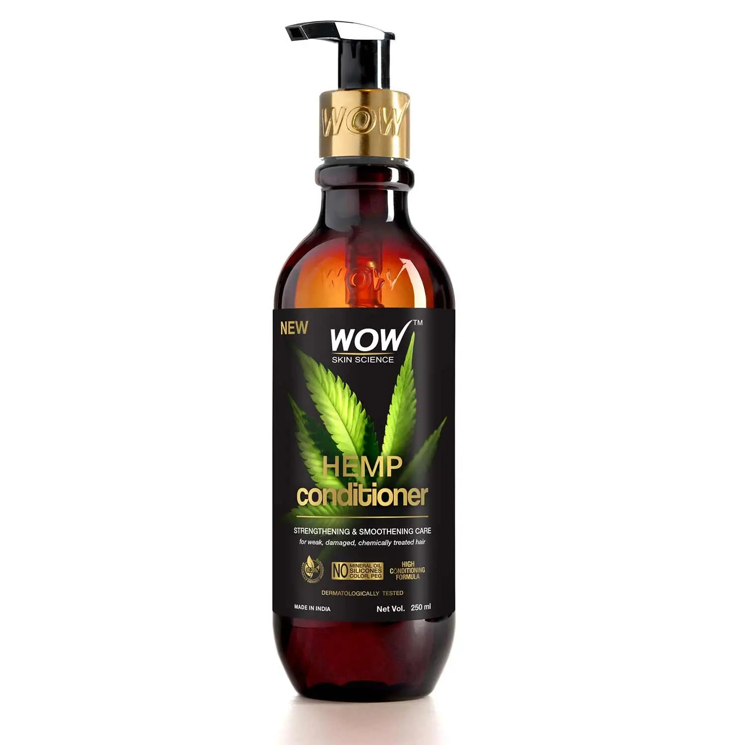 WOW Skin Science Hemp Conditioner for Hair Strengthening and Smoothening - For Dry & Stressed Scalp - 250ml