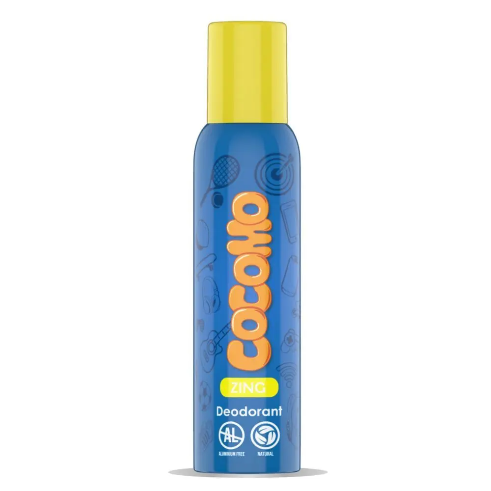 Cocomo Zing Deodorant - For Boys, With Aloe Vera & Dragon Fruit, Natural & Safe Deodorant for Tweens & Teens - 150 ml