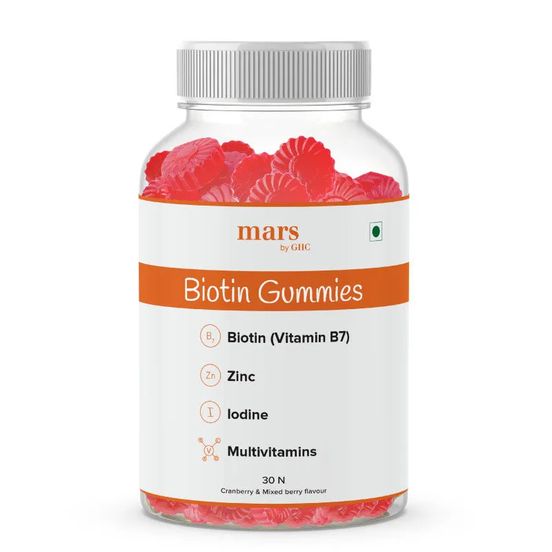 Mars by GHC Biotin Gummies For Hair Growth And Anti Hair Fall - Cranberry & Mixed Berry Flavour