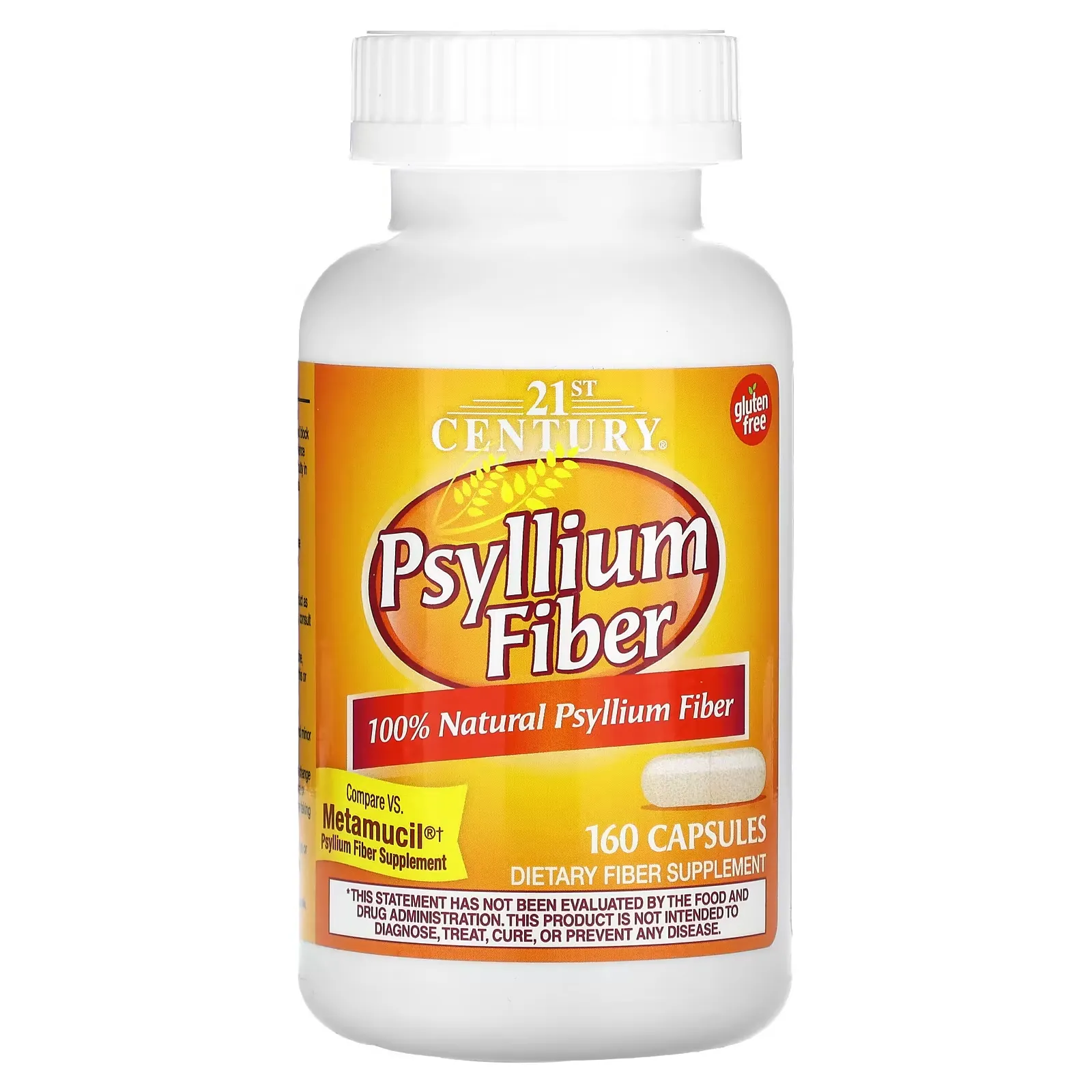 Psyllium Fiber, 160 Capsules