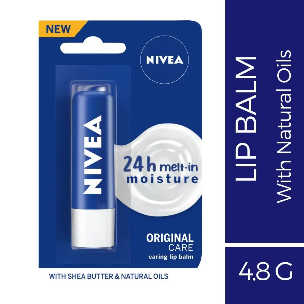 NIVEA Lip Balm, Original Care, 4.8g