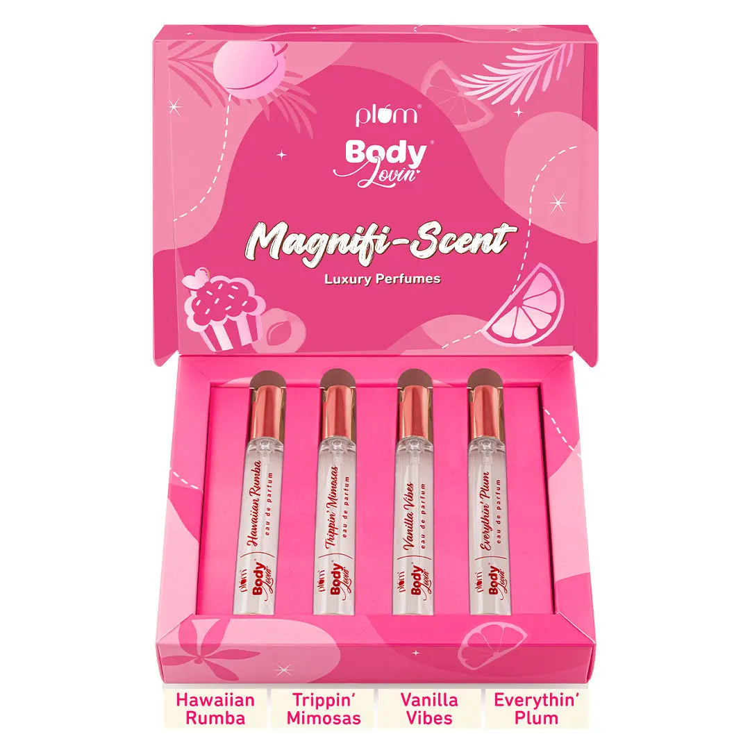 Plum BodyLovin' Magnifi-Scent Luxury Perfumes Gift Set | 4 Bestselling Fragrances | Ideal Gifting Option