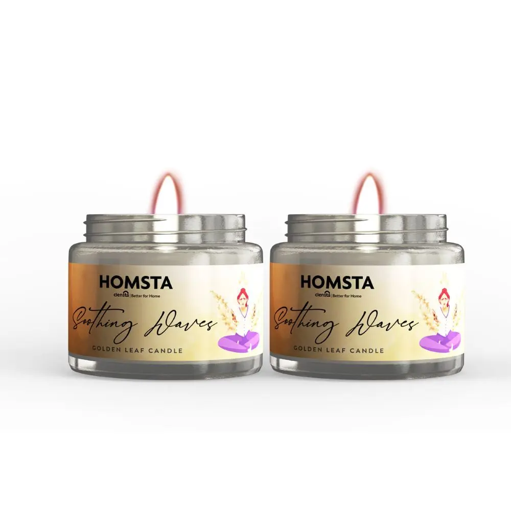 Homsta Scented Jar Candle – Soothing Waves | Transparent Jar | Natural Soy Candles | Premium Fragrance for Gifting, Aromatherapy & Home Decor (Pack of 2)