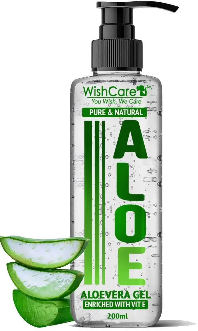 WishCare Pure & Natural Aloe Vera Gel - 200 Ml - Enriched With Vitamin E - Multipurpose Gel for Skin and Hair