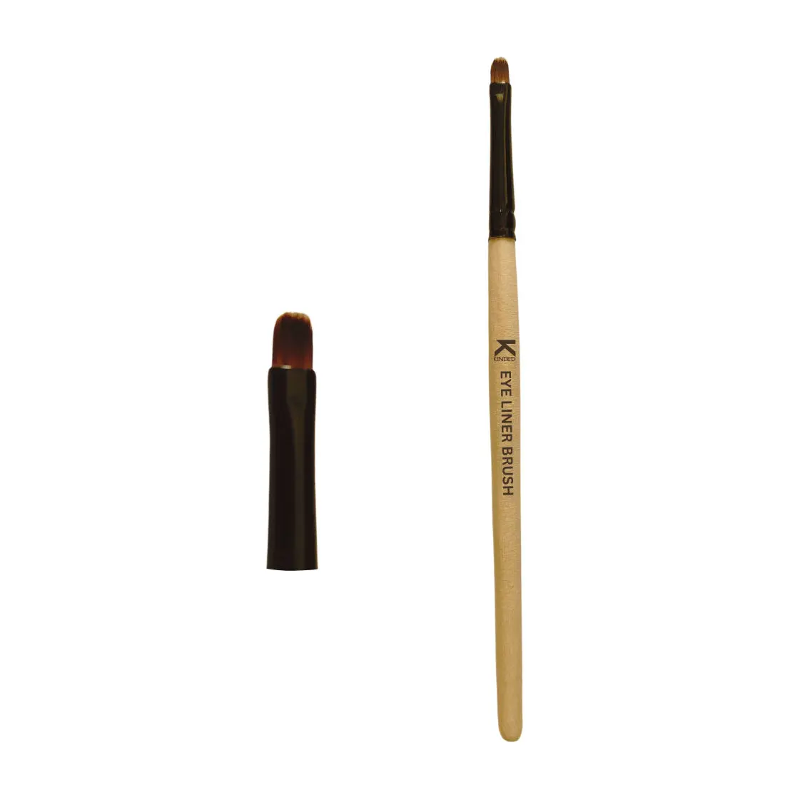 KINDED Gel and Liquid Eye Liner Brush Professional Series for Eyes Makeup Beauty with Smooth Soft Synthetic Hair Bristles Anti Rust Aluminium Ferrule Natural Wooden Handle Grip