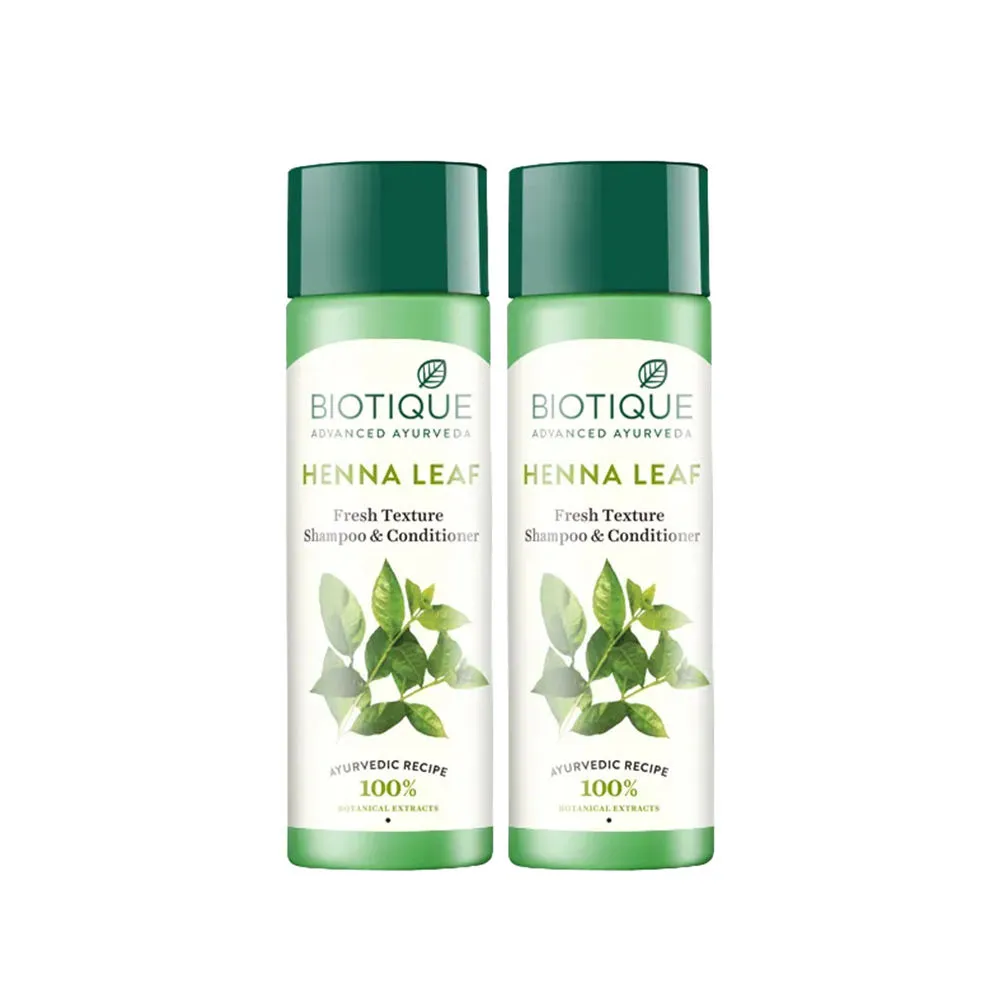 Biotique Bio Henna Leaf Fresh Texture Shampoo & Conditioner - Pack Of 2