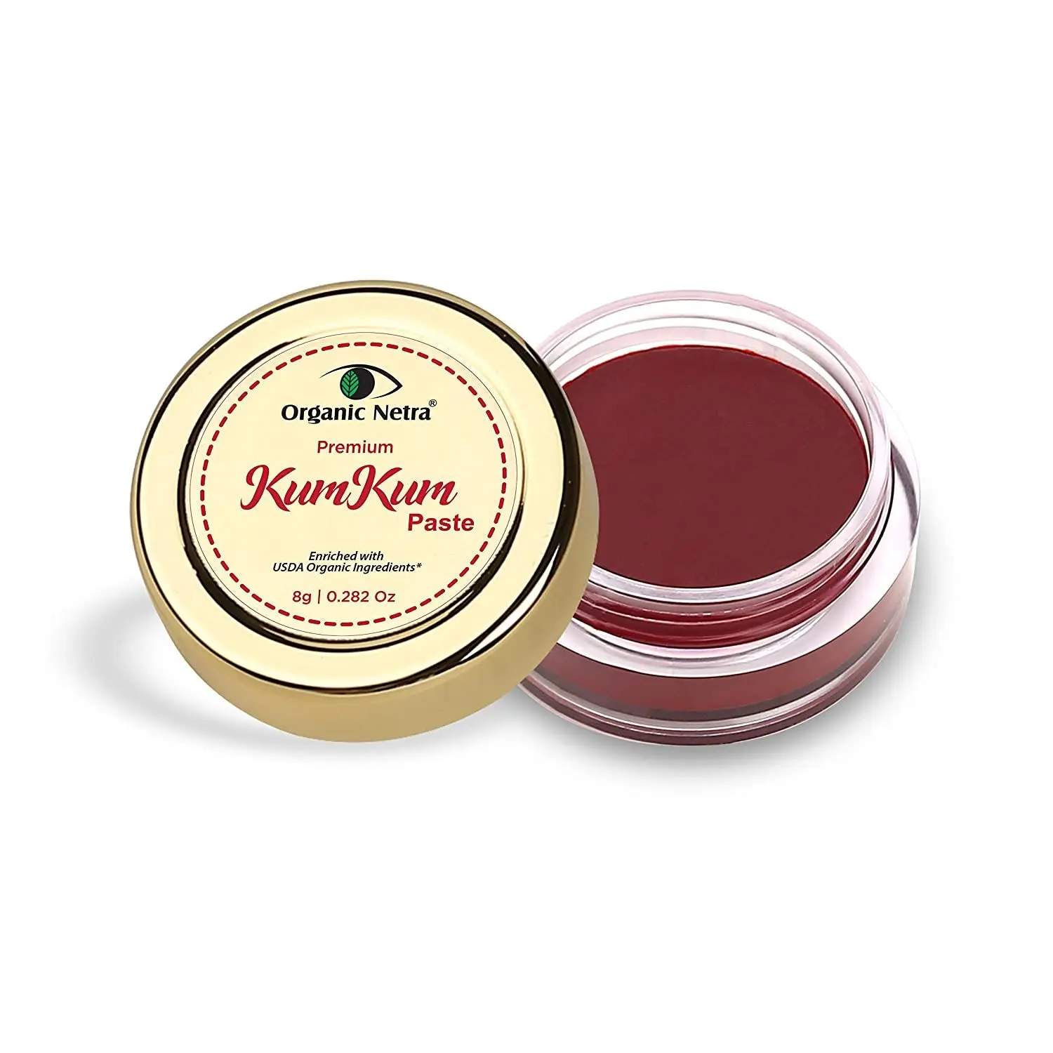 Organic Netra Sindoor/Kumkum Paste | Waterproof Long lasting, Smudge Proof Sindoor | Pure and Natural Deep Maroon Colour, Long lasting | Enriched with Natural and Organic Ingredients -8gm