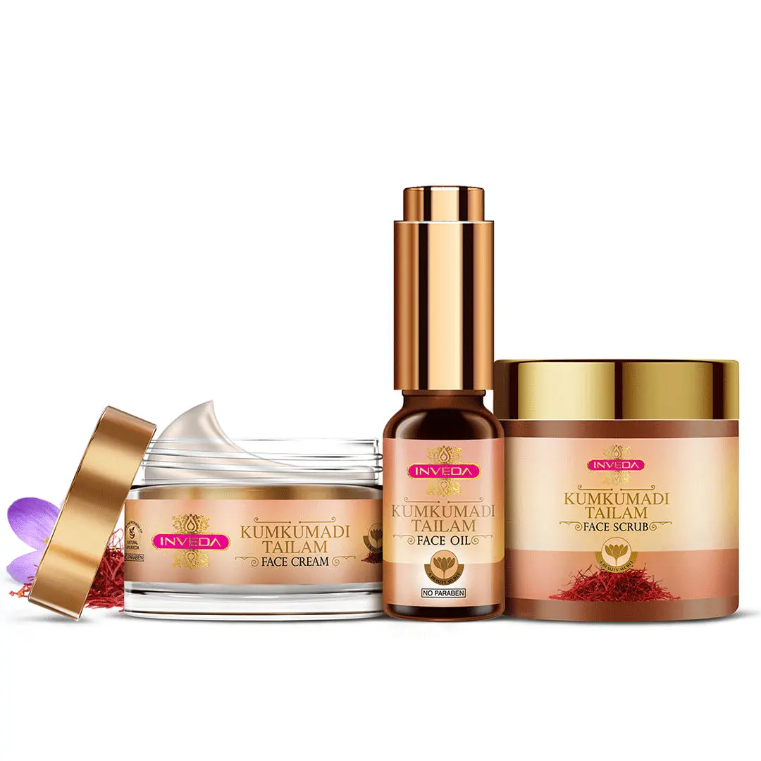 Inveda Kumkumadi Tailam Combo Prevents 9 Skin Problems with Saffron & Turmeric For Beautiful Glow, 160ml