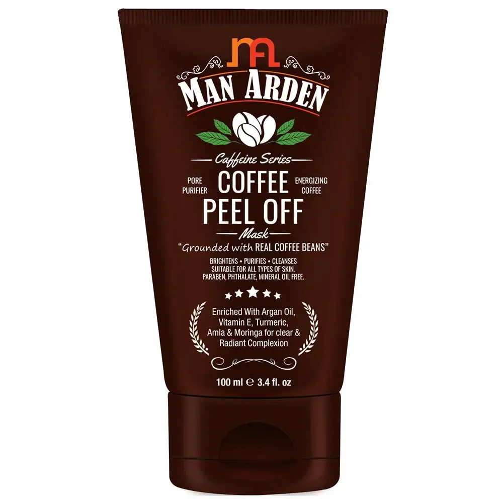 Man Arden Coffee Peel Off Mask,  100 ml  Grounded with Real Coffee Beans