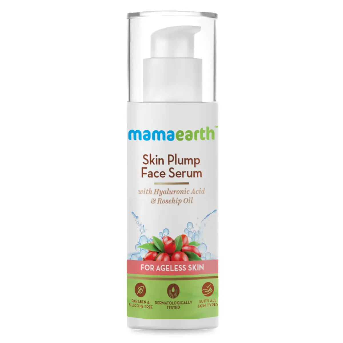 Mamaearth Skin Plump Serum For Face Glow, with Hyaluronic Acid & Rosehip Oil for Ageless Skin (30 ml)