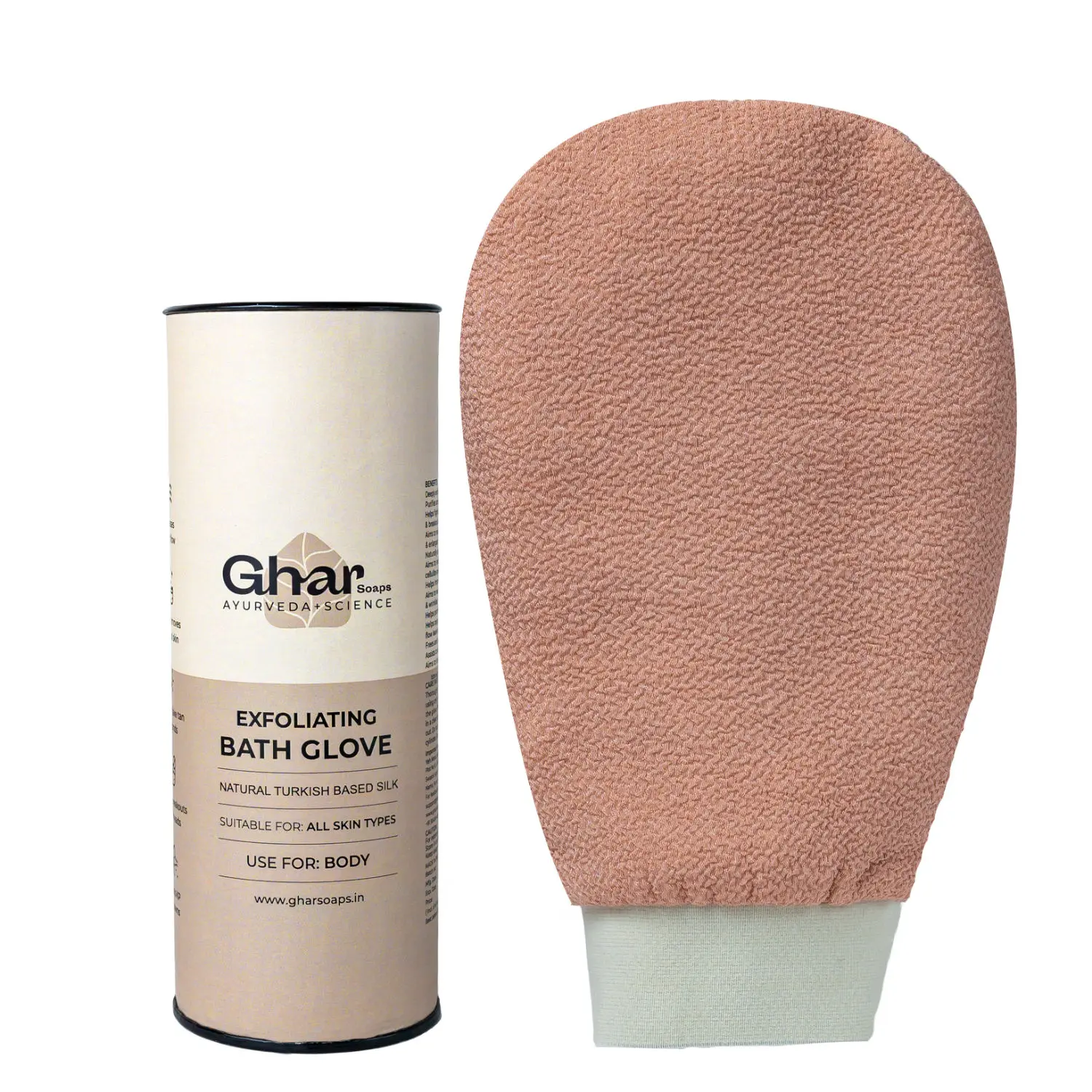 GHAR SOAPS Exfoliating Glove For Body | Scrub Glove For Dead Skin Pack of 1 (Black)
