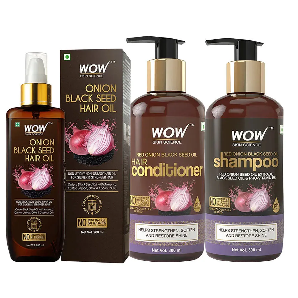 WOW Skin Science Onion Black Seed Oil Ultimate Hair Care Kit