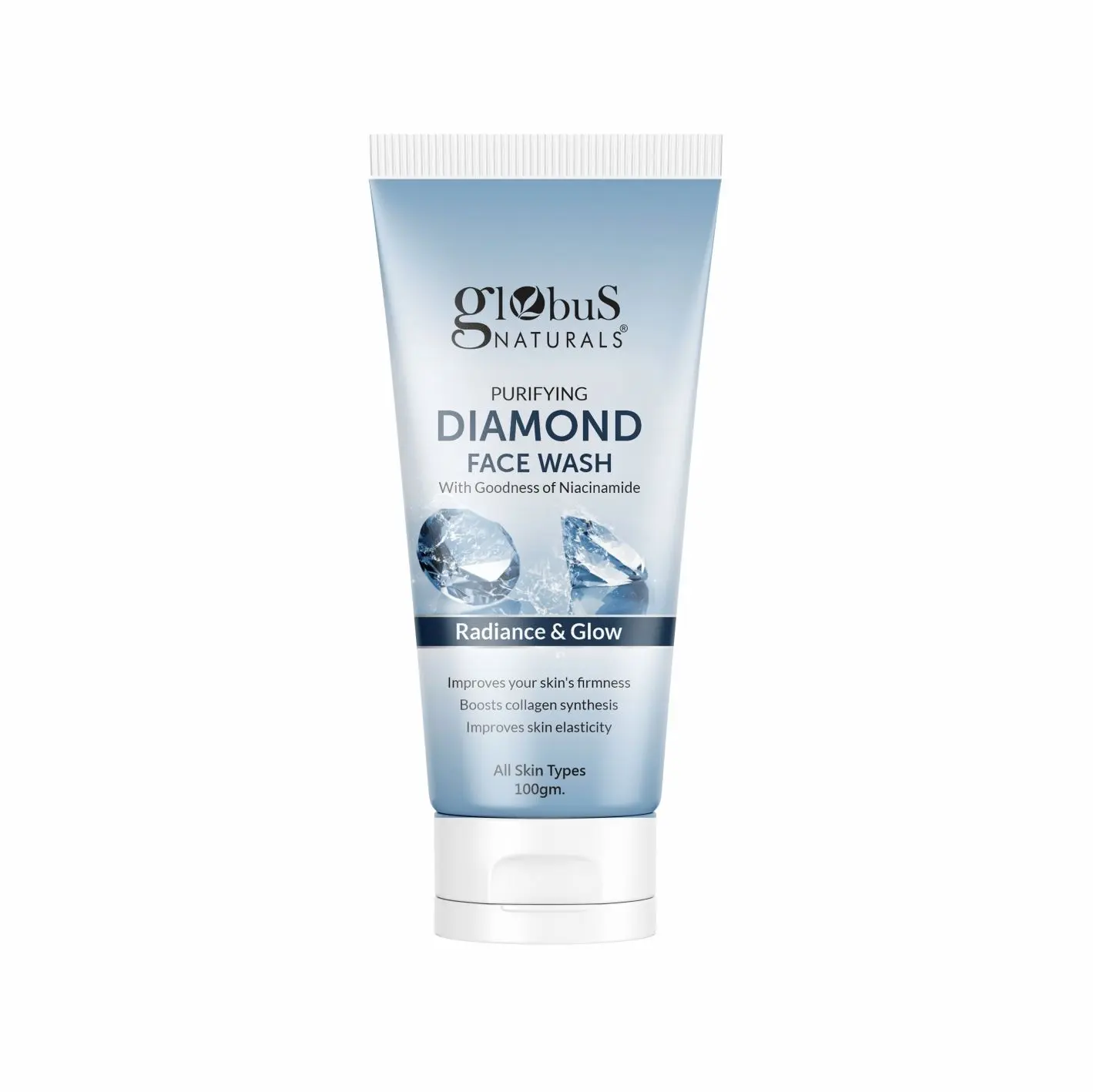 Globus Naturals Revival Diamond Face Wash with Goodness & Niacinamide for Radiance & Glow For All Skin Types, 100 gm