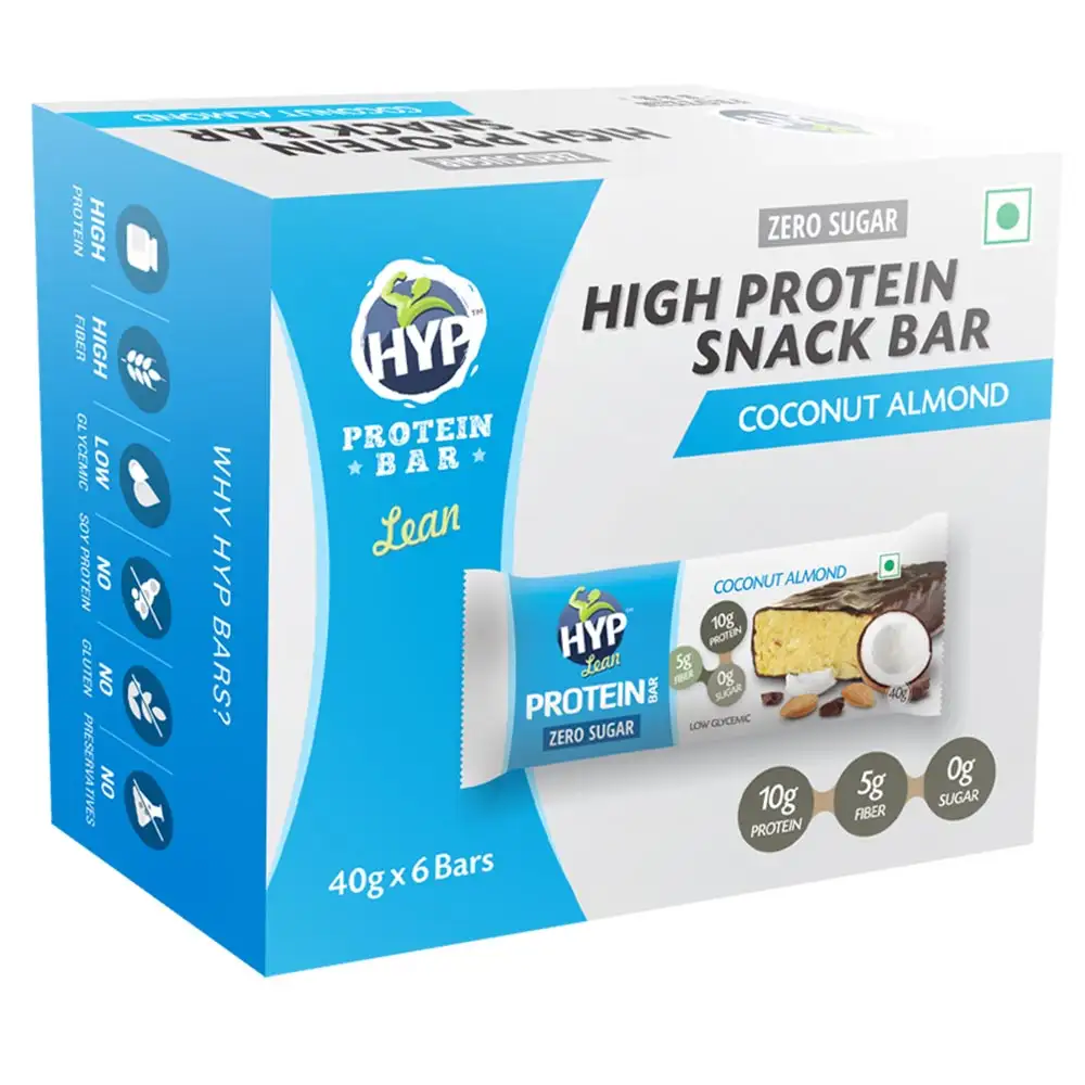 Hyp Lean Sugar Free Protein Bar (10g Protein),  6 Piece(s)/Pack  Coconut Almond