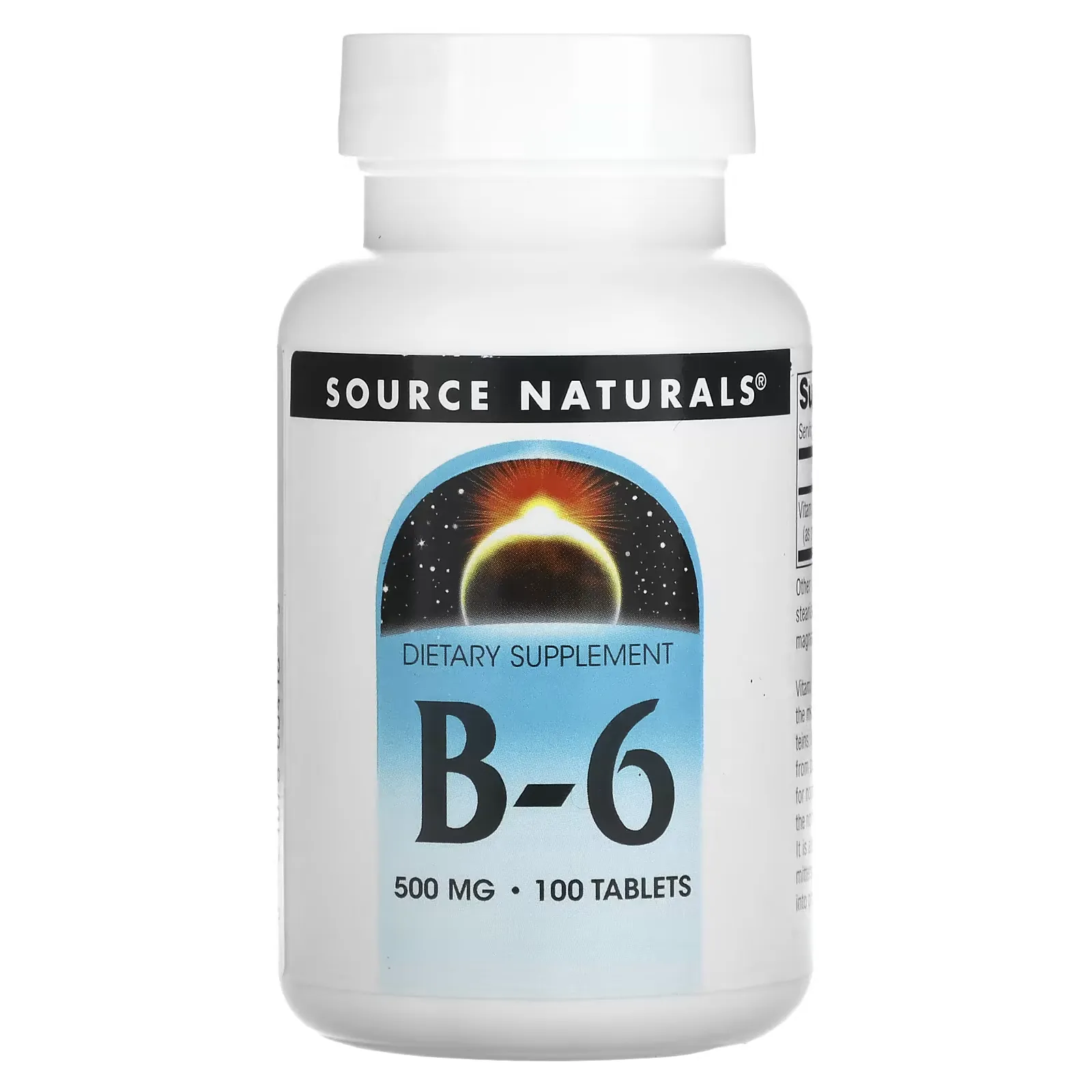 B-6, 500 mg, 100 Tablets