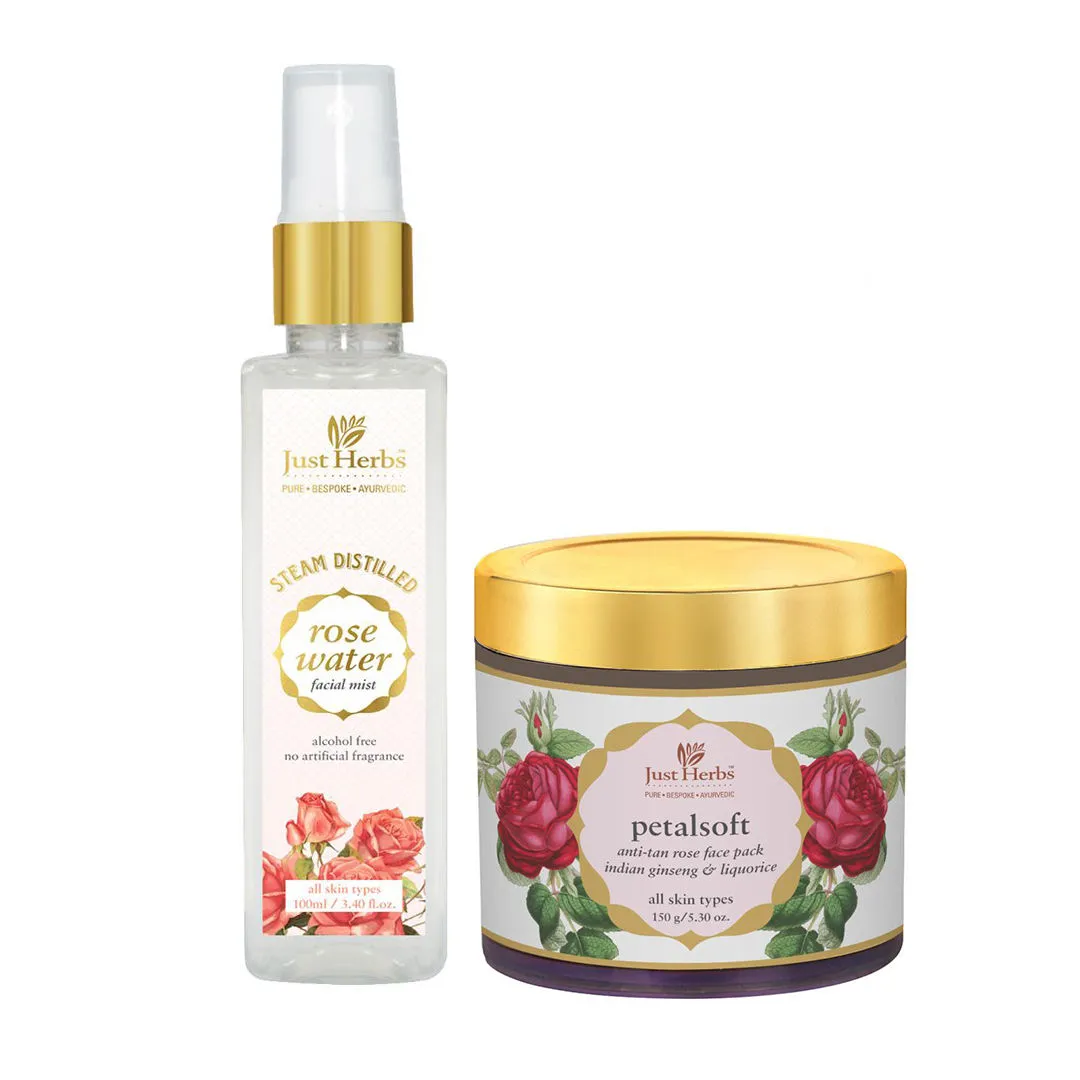 Just Herbs Summer Combo Rose Water Facial Mist & Anti-Tan Face Pack