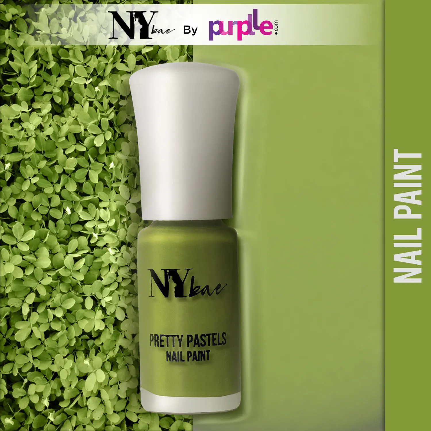 NY Bae Pretty Pastels Nail Paint | Glossy Finish | Chip Resistant | Cruelty Free | Travel Friendly | Mini Nail Paint  - Green Ferns 07 (3 ml)