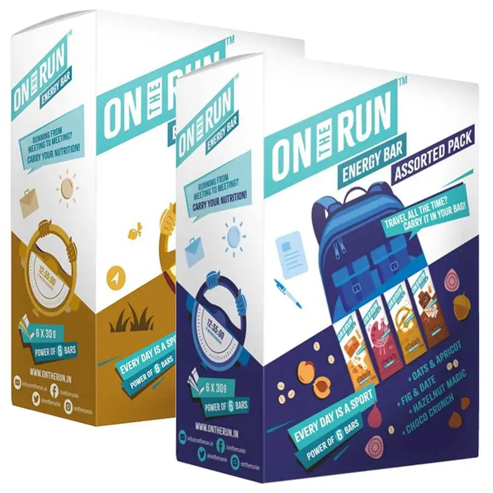 On The Run Energy Bar Combo,  6 Piece(s)/Pack  Hazelnut Magic + Assorted Box