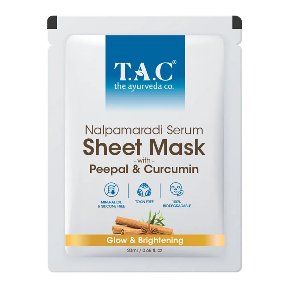 TAC - The Ayurveda Co. Nalpamaradi Serum Sheet Mask with Peepal & Curcumin