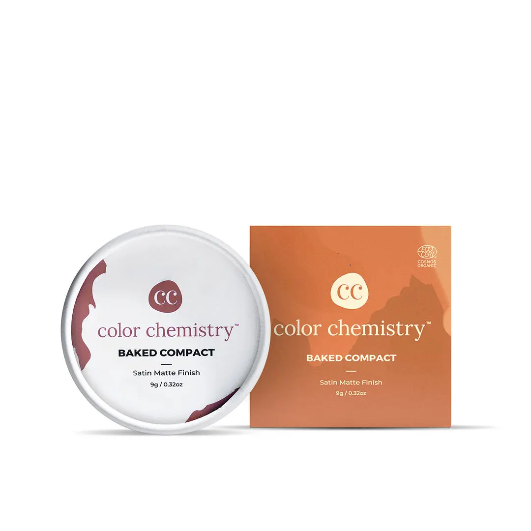 Color Chemistry Baked Compact, Satin Matte Finish, Enriched with Rosehip & Green Tea - Certified Organic (9 g) Toast BC08