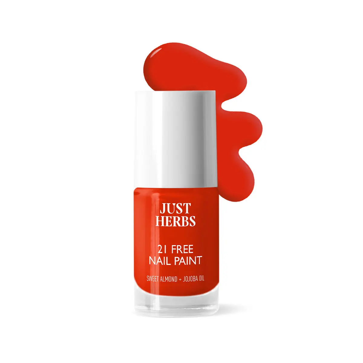 Just Herbs Nail Polish 21 Chemical Free Formula ,Quick Dry, Glossy, Cherry red- 6ml