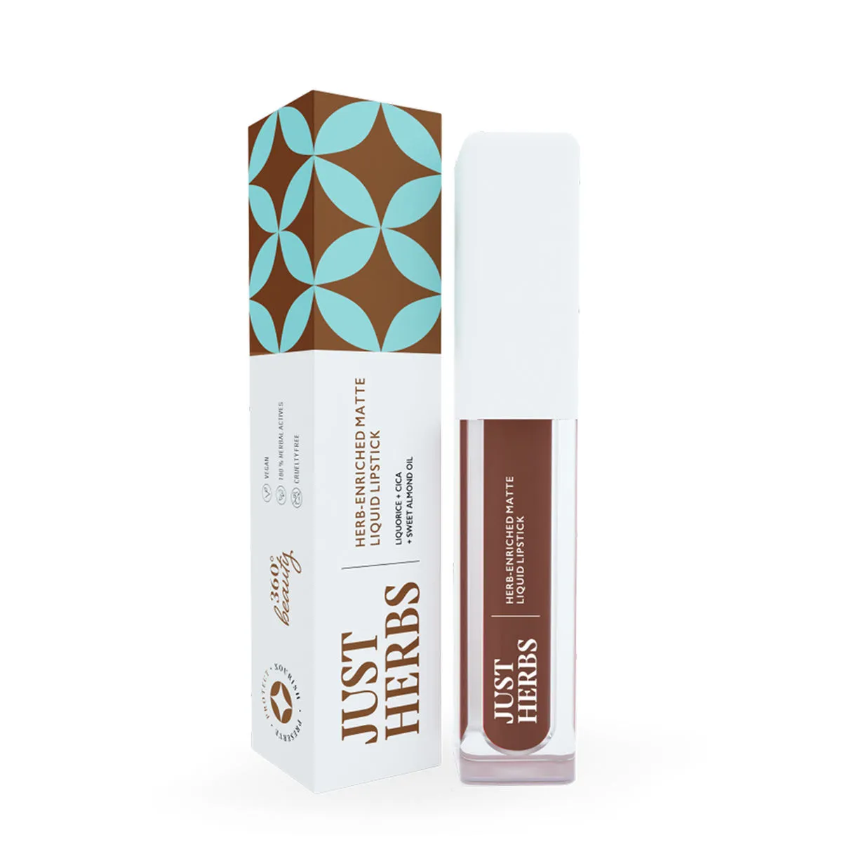 Just Herbs Vegan Matte Liquid Lipstick - Liquorice Brown