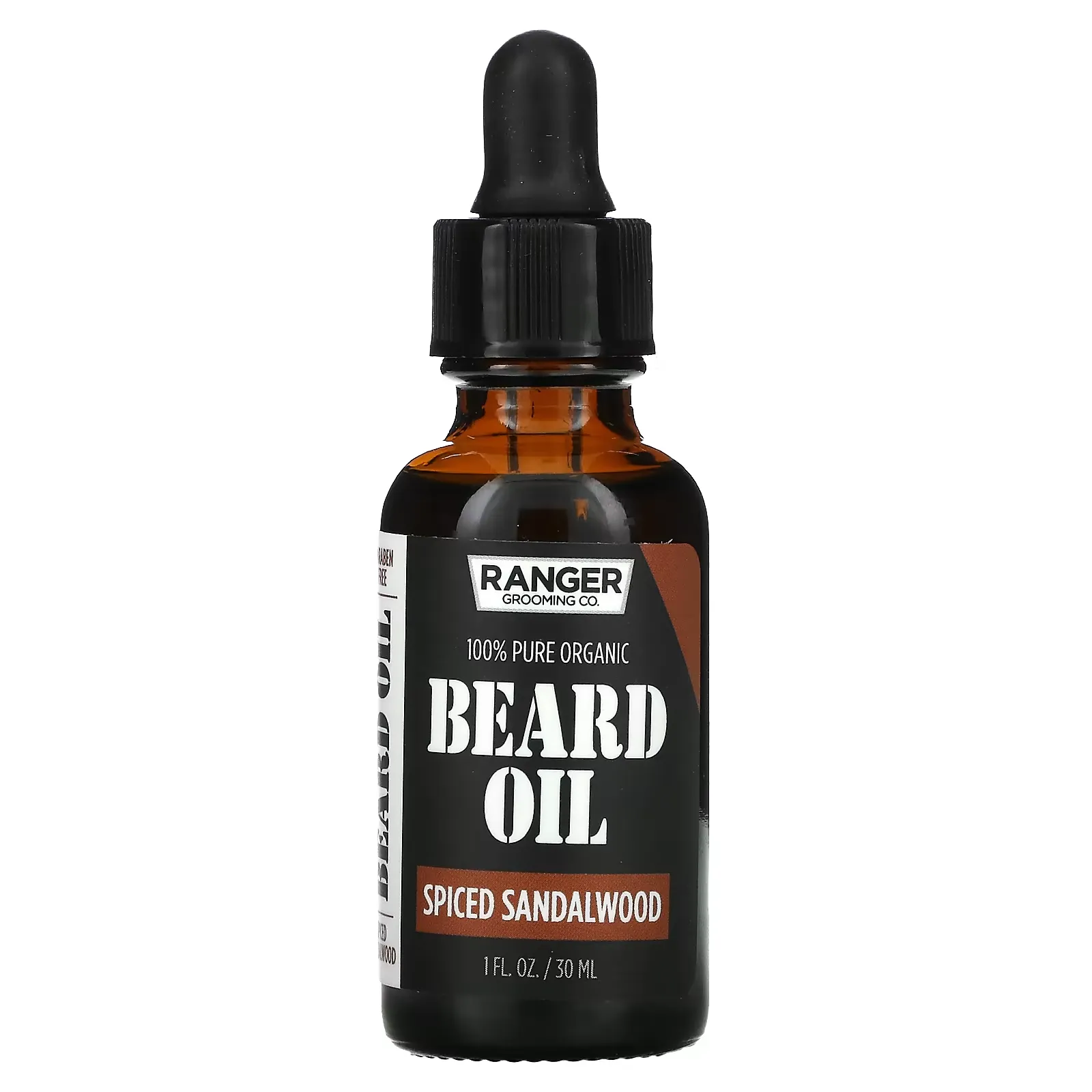 100% Pure Organic Beard Oil, Spiced Sandalwood, 1 fl oz (30 ml)