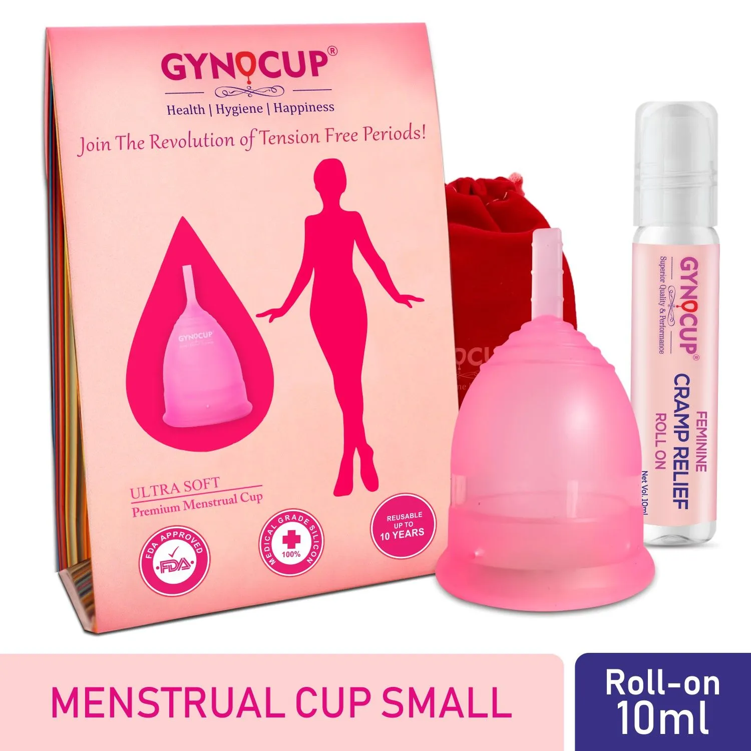 GynoCup Menstrual Cup and Cramp Relief Combo (Small)