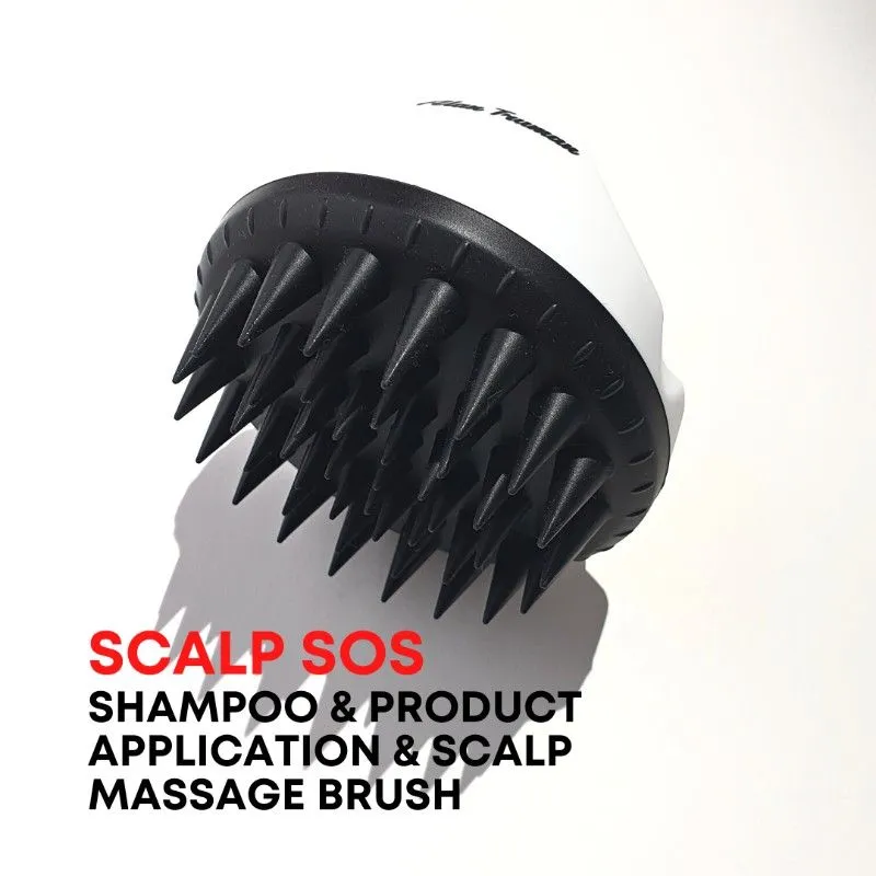 Alan Truman Scalp Sos Scalp Massage & Shampoo Brush - White & Black