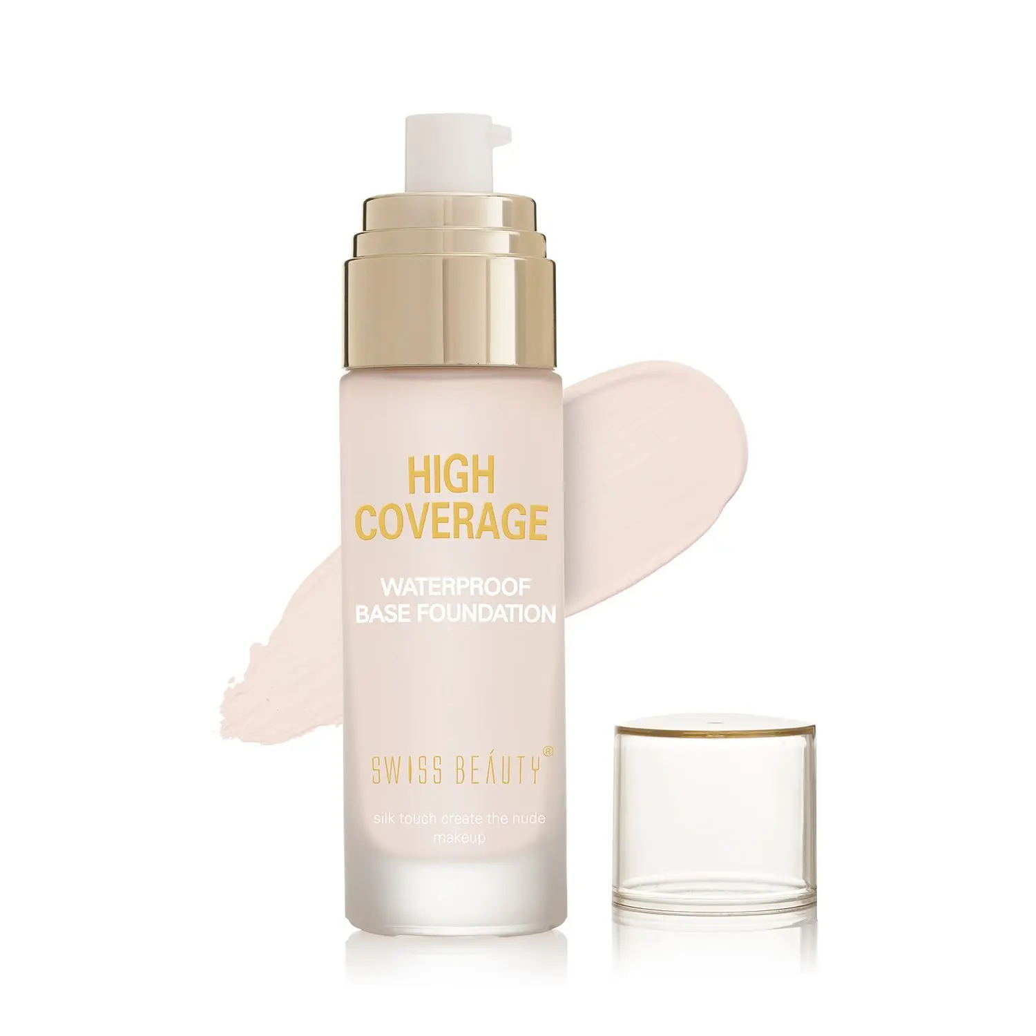 Swiss Beauty High Coverage Waterproof Base Foundation - White-Ivory (55 g)