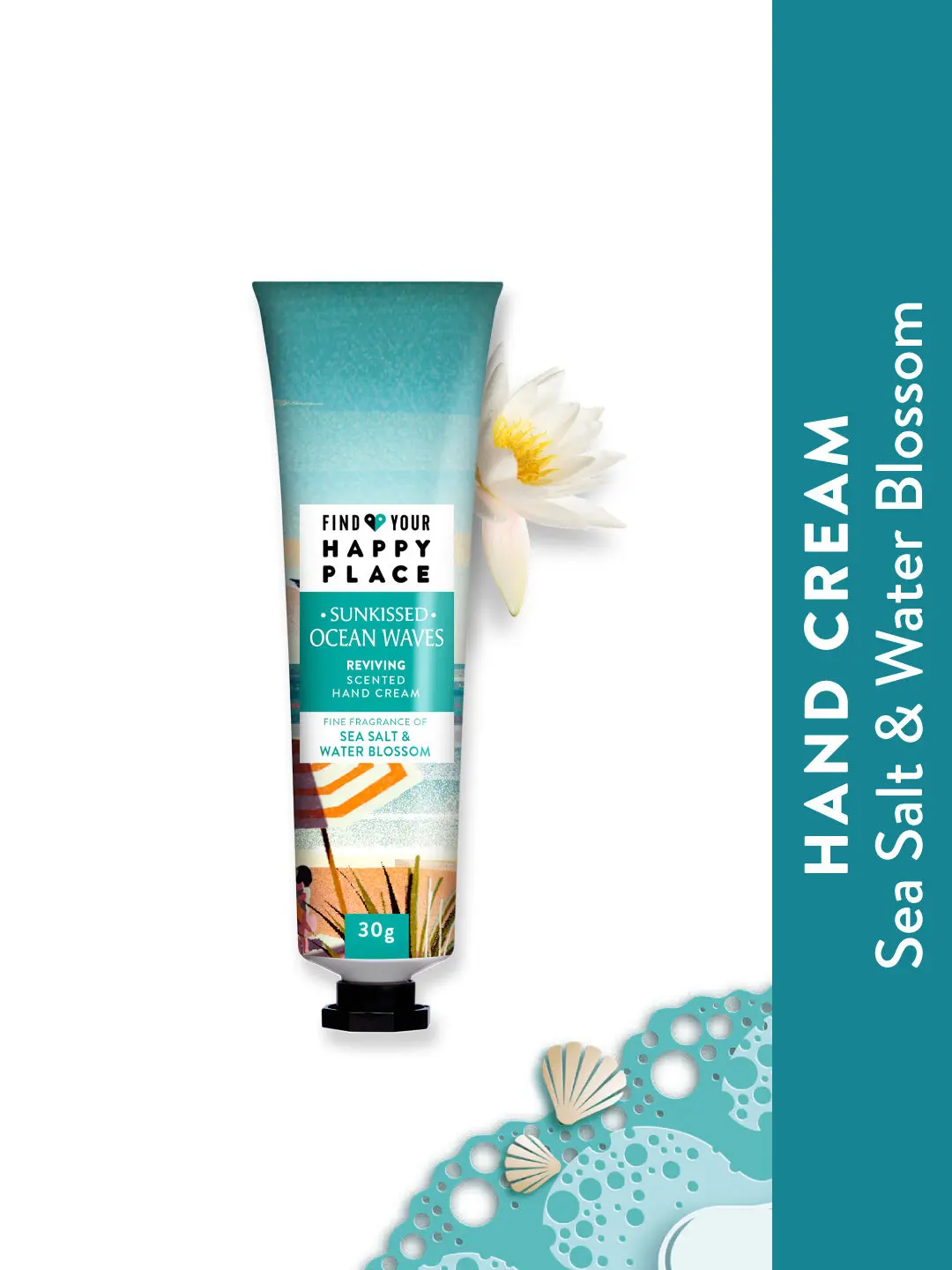 Find Your Happy Place - Sunkissed Ocean Waves Scented Hand Cream Sea Salt & Water Blossom 30g