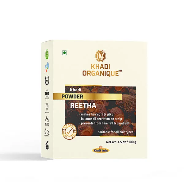 Khadi Organique Reetha Powder 100 % Pure & Natural For Hair