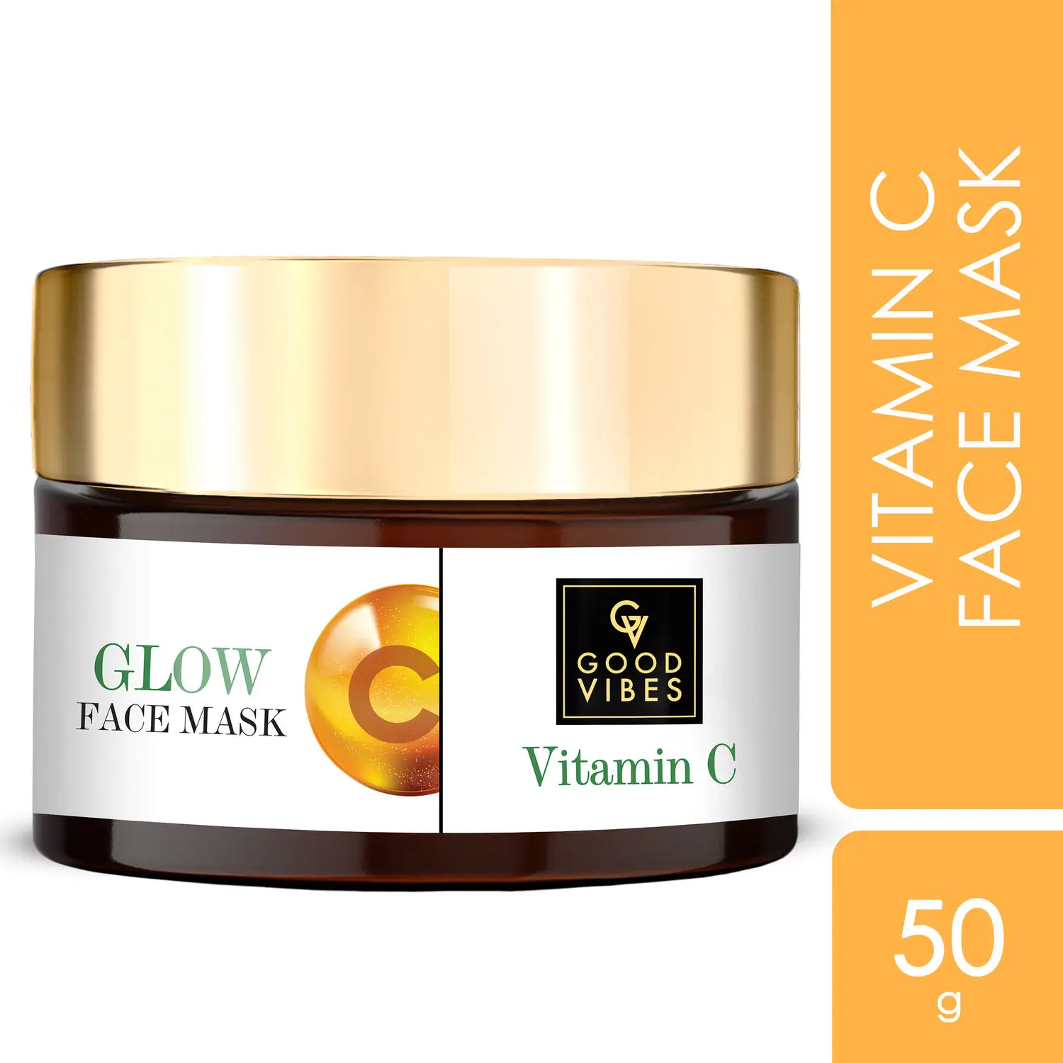 Good Vibes Vitamin C Glow Face Mask | Hydrating, Softening, Cleansing| No Parabens, No Sulphates, No Mineral Oil, No Animal Testing (50 gm)