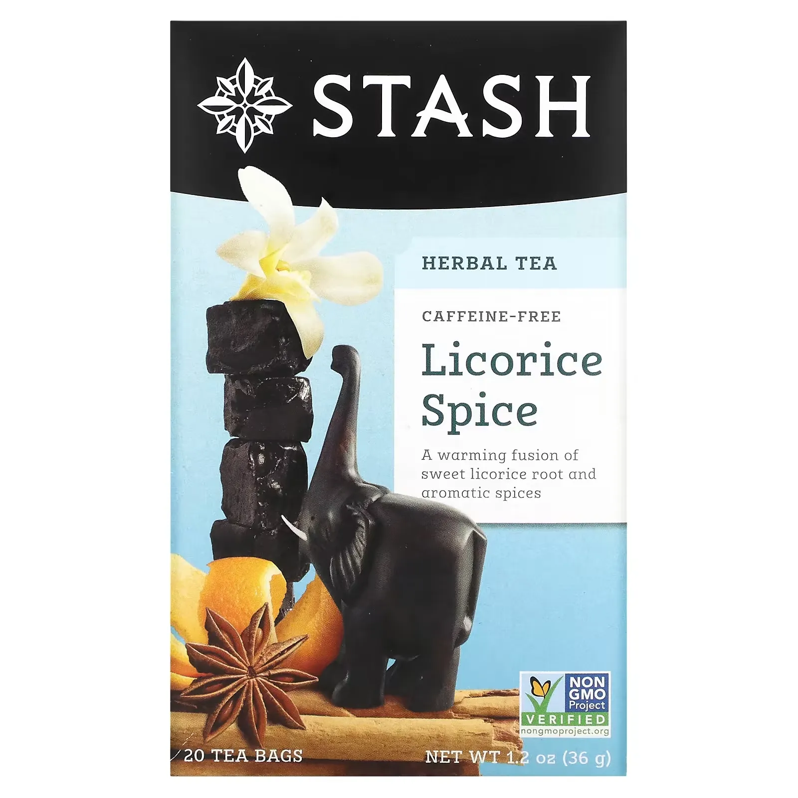 Herbal Tea, Licorice Spice, Caffeine Free, 20 Tea Bags, 1.2 oz (36 g)