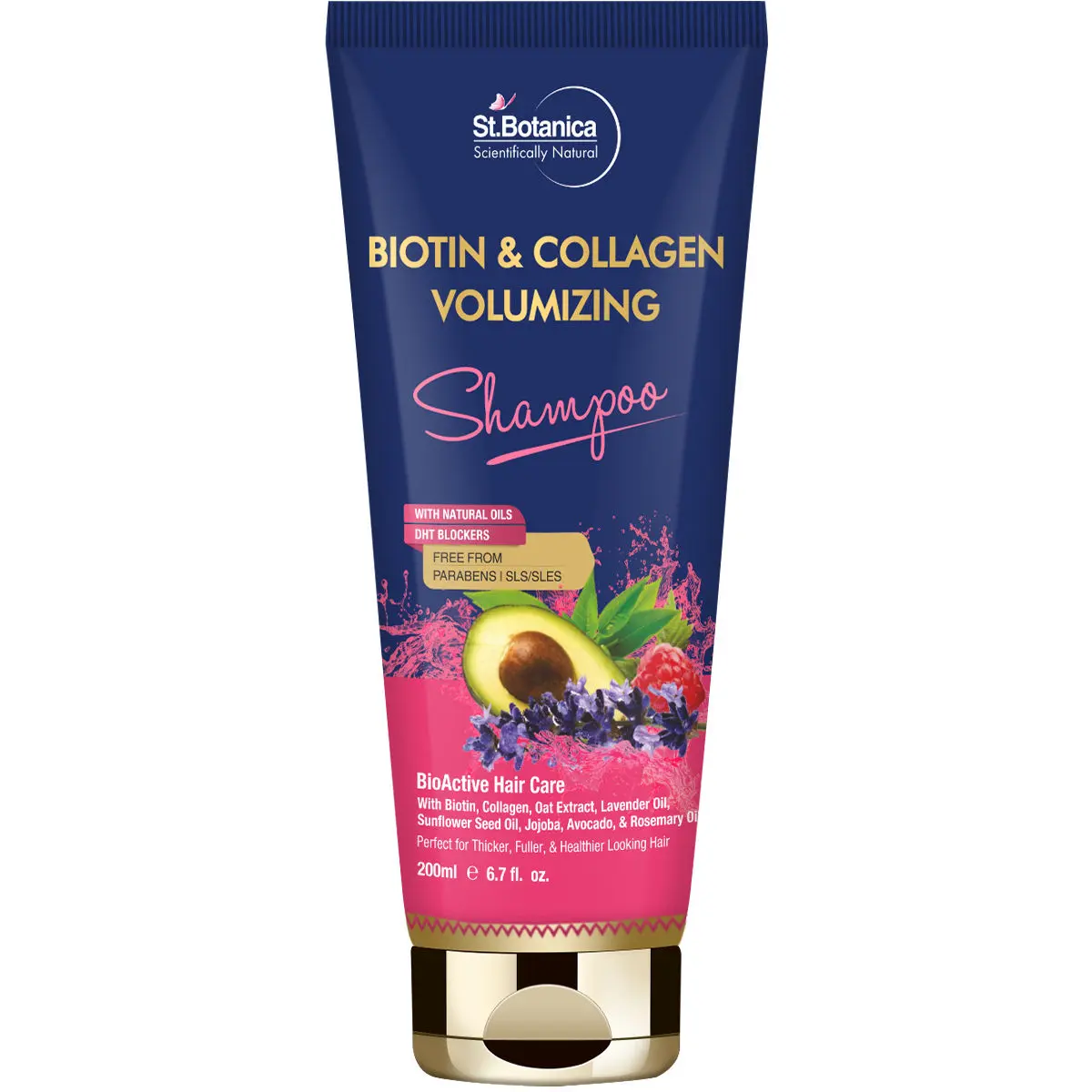 StBotanica Biotin & Collagen Volumizing Hair Shampoo - For Thicker, Fuller and Healthy Hair (200 ml)