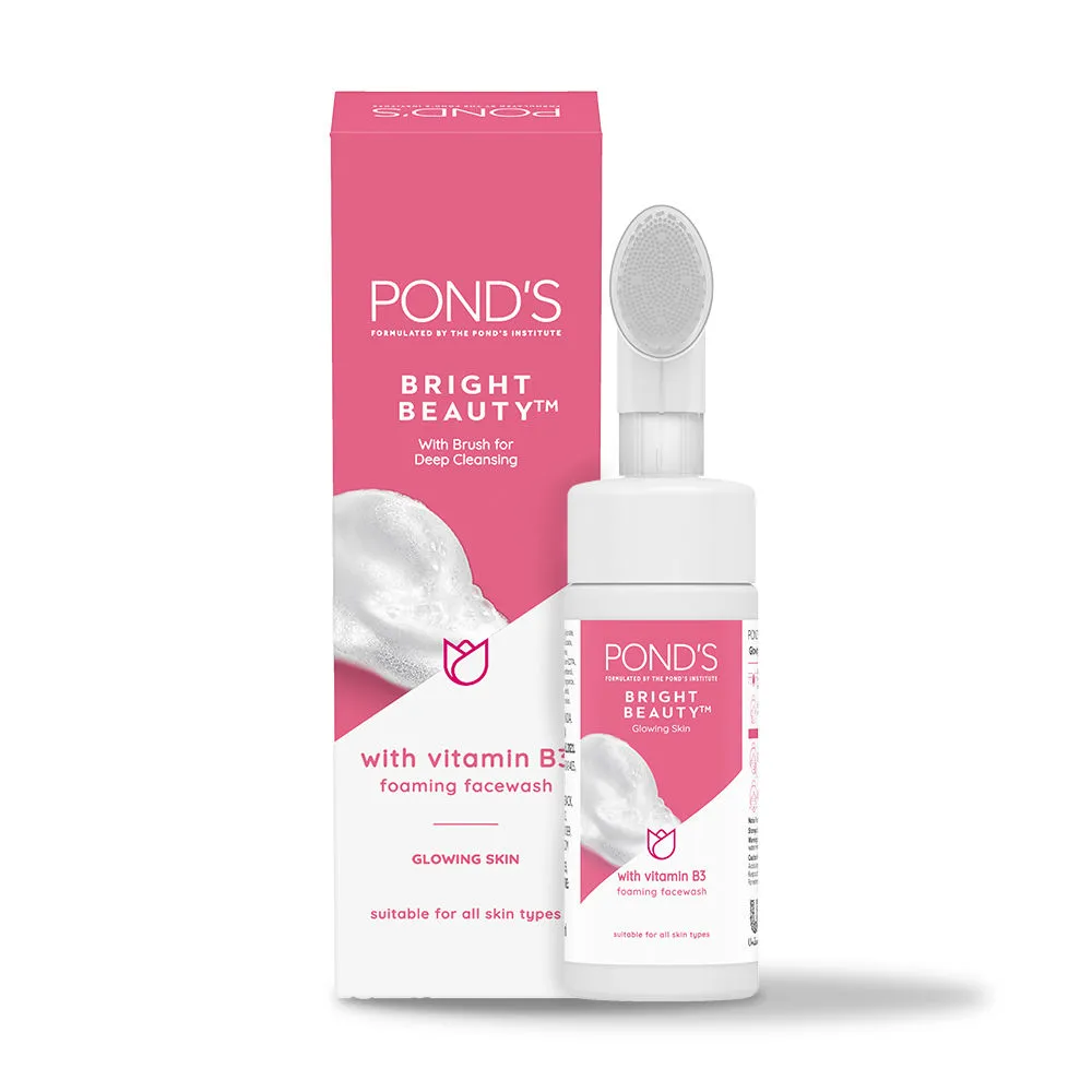 Ponds Bright Beauty Foaming Brush Facewash For Glowing Skin