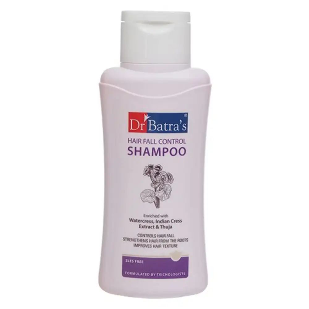 Dr Batra's Hair Fall Control Shampoo,  490 ml  Enriched with Watercress, Indian Cress Extract & Thuja