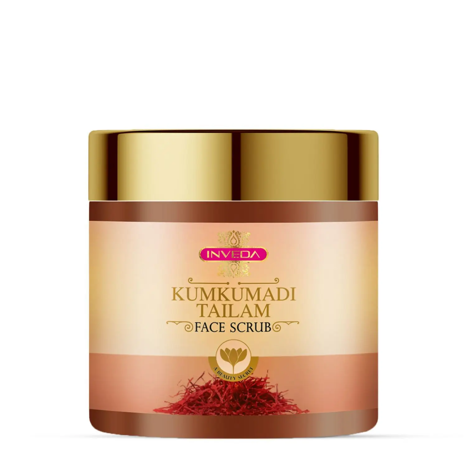 Inveda Kumkumadi Tailam Face Scrub | Prevents 9 Skin Problems with Kesar, Turmeric, Licorice and Sandalwood for Removing Dead Skin Cells for Radiant & Spot Free Skin, 100ml