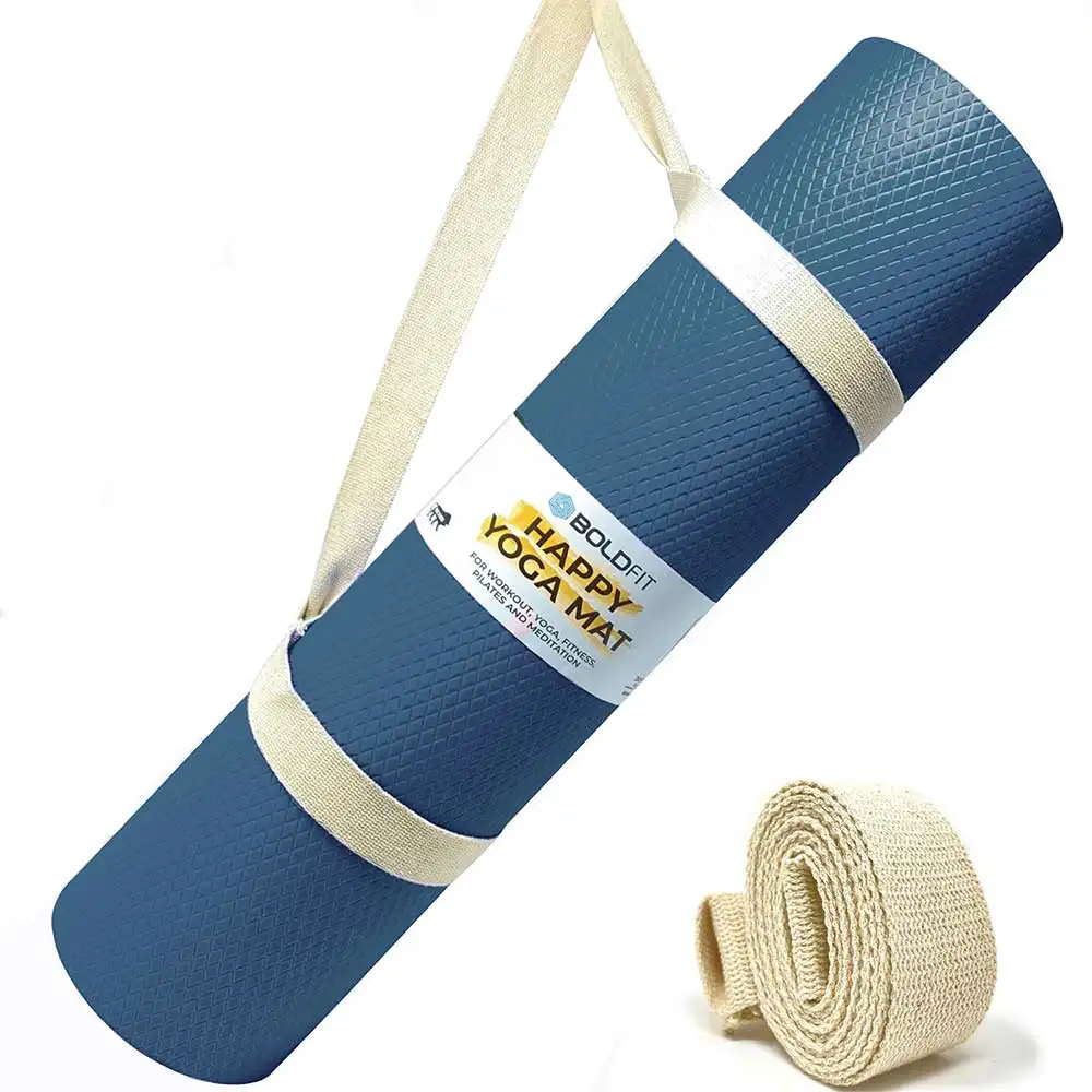 Boldfit EVA Material Yoga Mat with Carrying Strap,  Navy Blue  6 mm