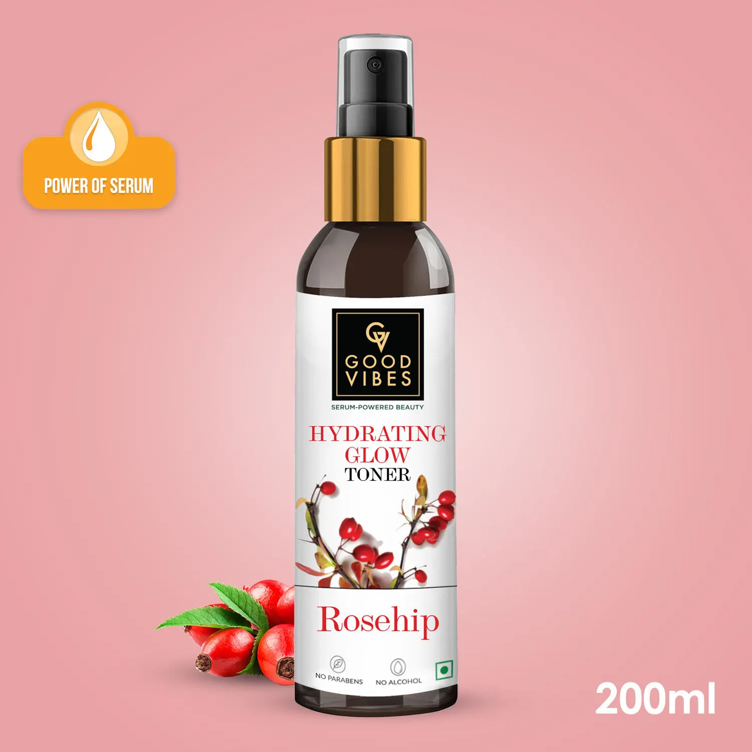 Good Vibes Hydrating Glow Rosehip Toner with Power Of Serum (200 ml)