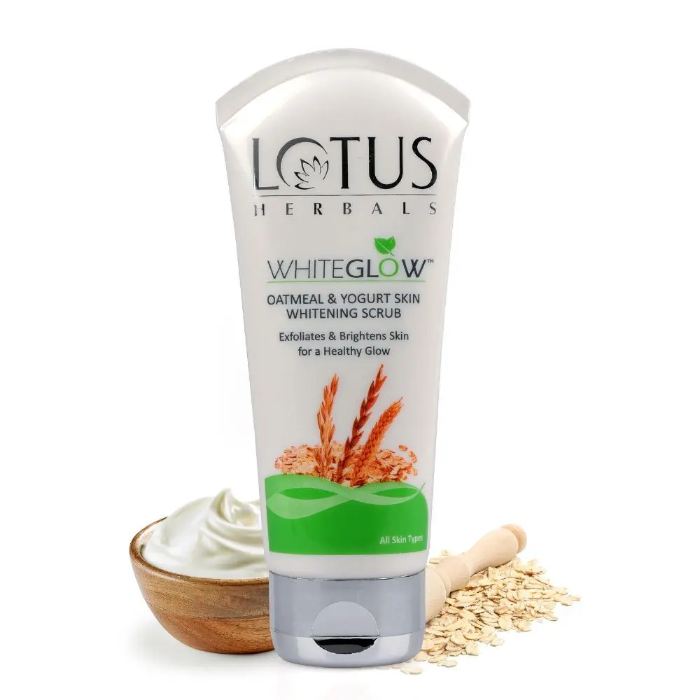 Lotus Herbals Whiteglow Oatmeal & Yogurt Skin Whitening Scrub, 100g