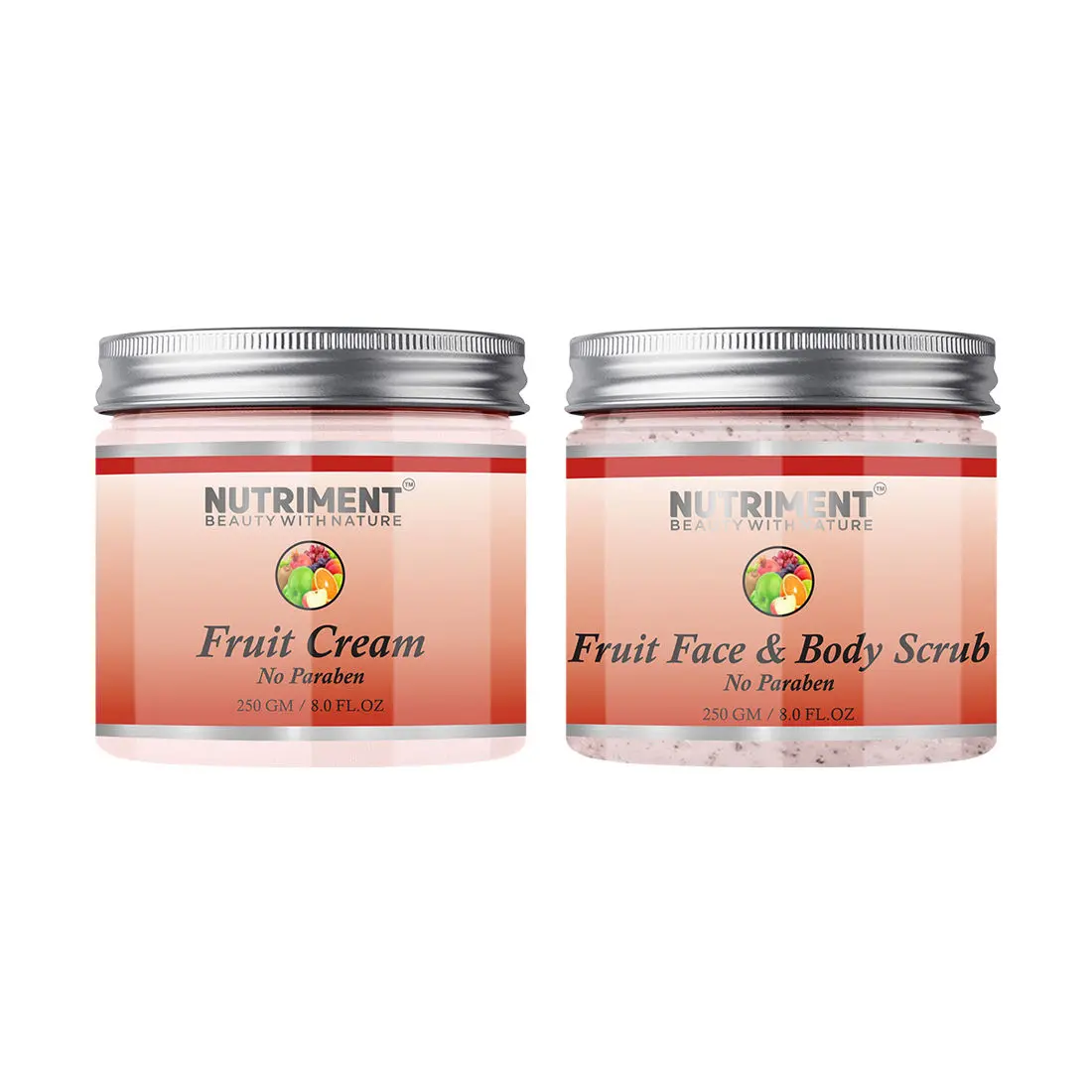 Nutriment Fruit Scrub and Fruit Cream 250gm Each (Pack of 2)