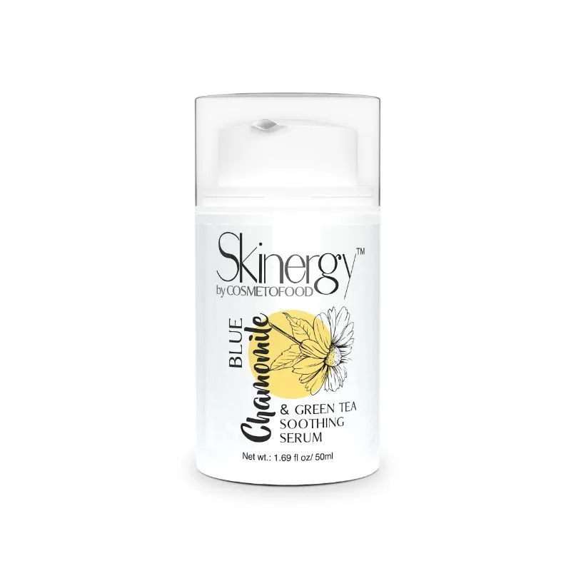 Cosmetofood Skinergy Blue Chamomile & Green Tea Soothing Serum For Anti-Aging & Reduce Skin Burn