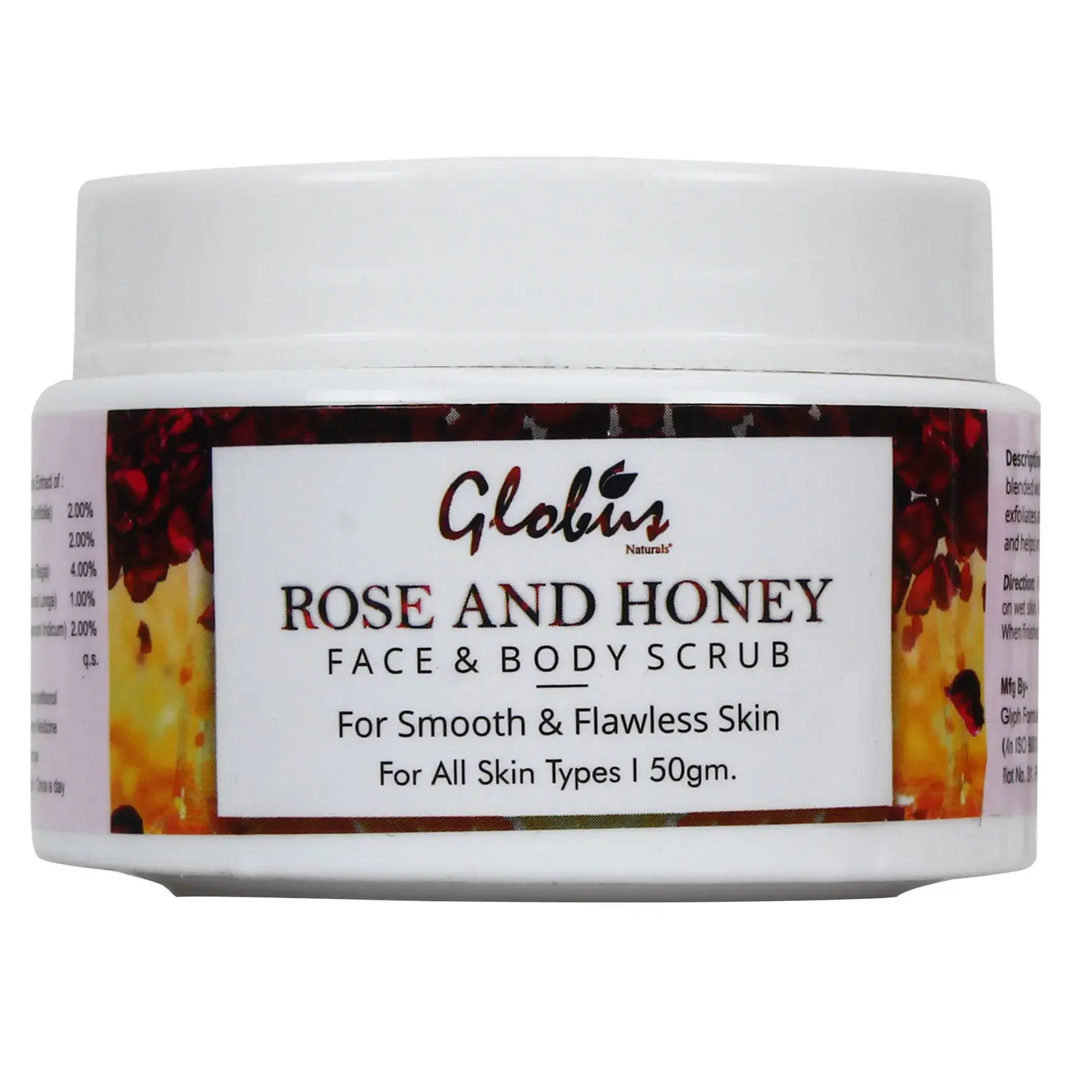 Globus Naturals Honey & Rose Body & Face Scrub (50 g)