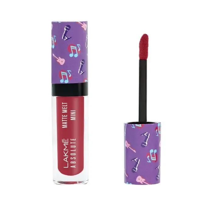 Lakme Absolute Matte Melt Mini Liquid Lip Colour, Pink Footprint, 2.4 ml