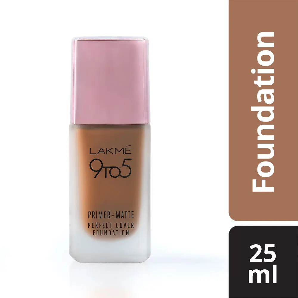 Lakme 9 To 5 Primer + Matte Perfect Cover Foundation - Cool Cocoa C390 (25 ml)