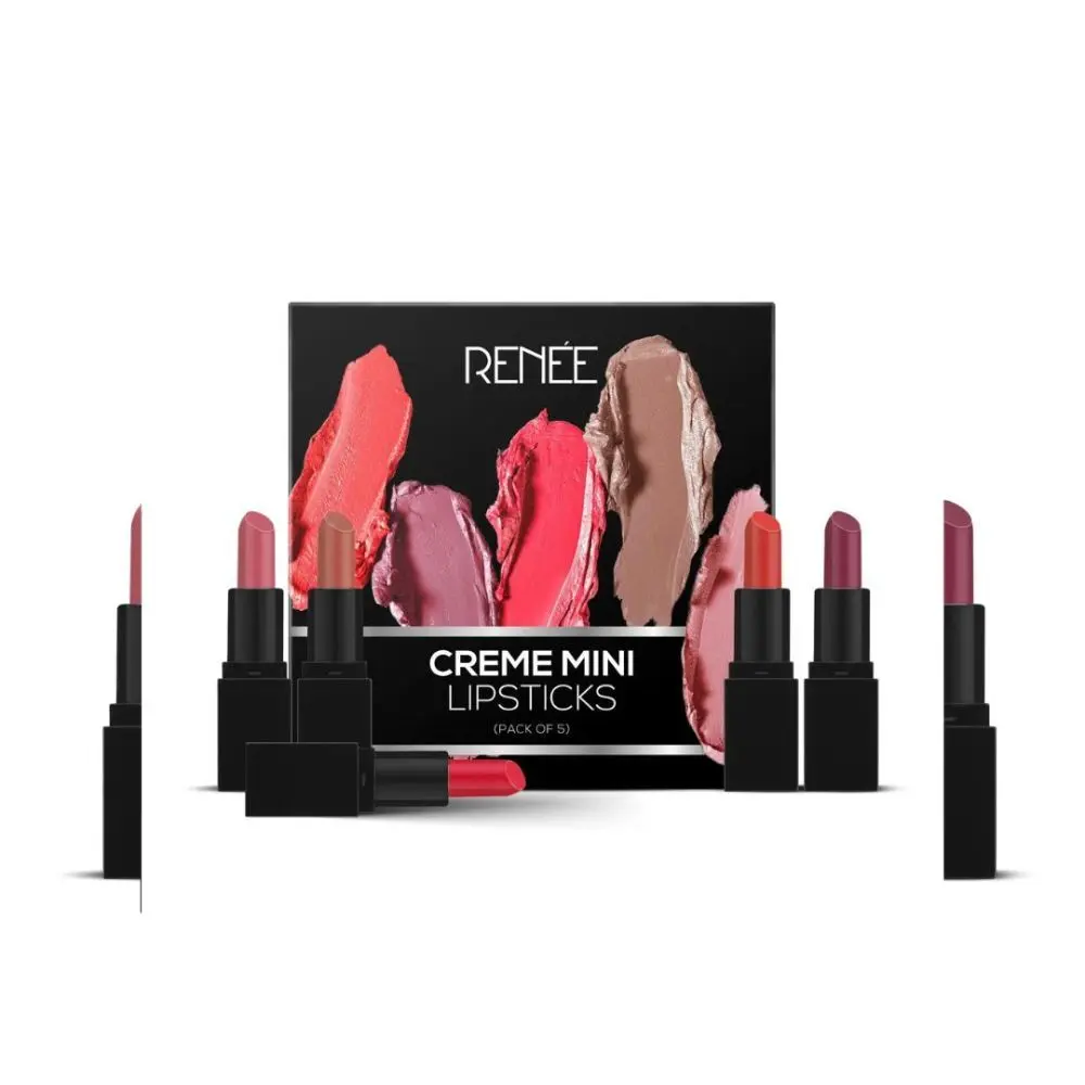 RENEE Creme Mini Lipsticks Combo Of 5, 1.65g each