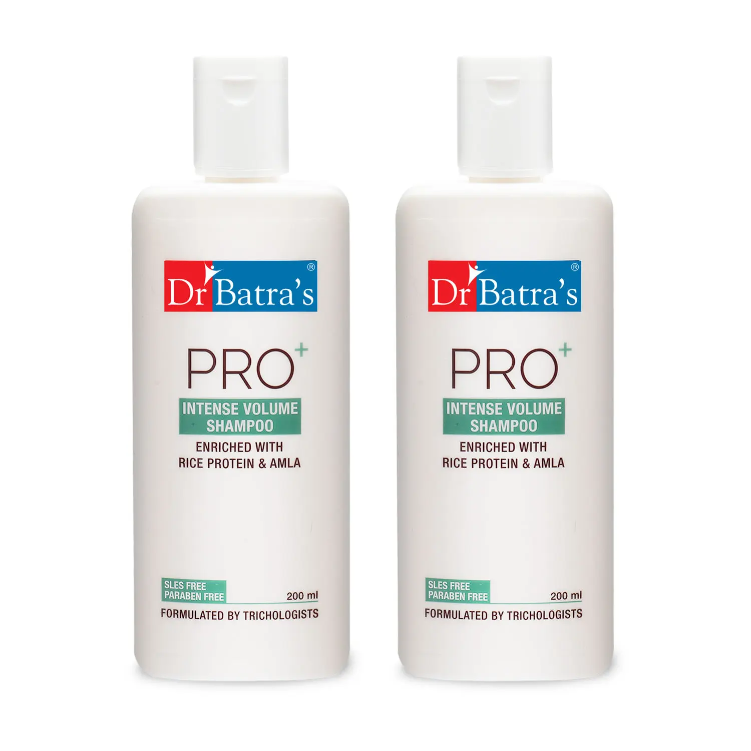 Dr Batra's Pro+ Intense Volume Shampoo Enriched With Rice protein & Amla - 200 ml (Pack of 2)