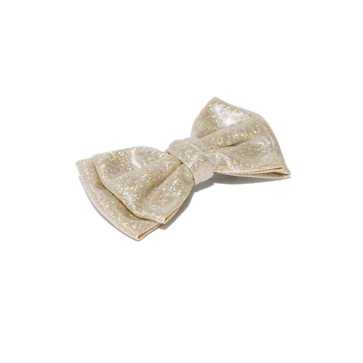 Blueberry Nude Iridescent Glitter Hair Bow Clip