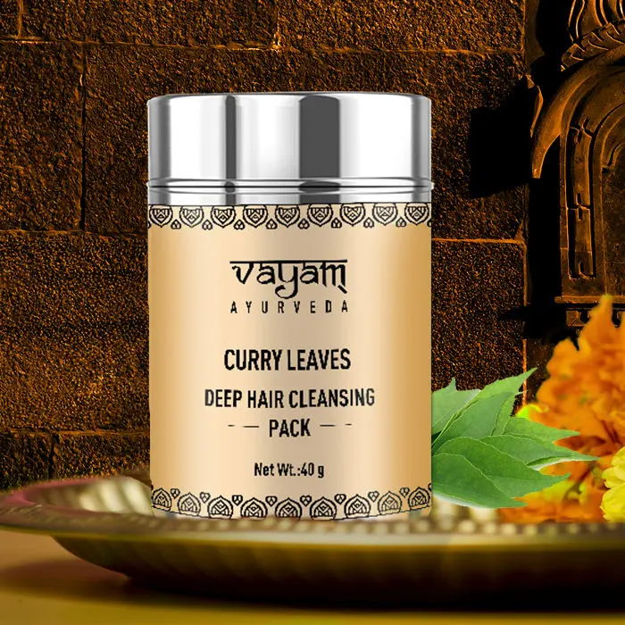 Vayam Ayurveda Deep Hair Cleansing Pack - Curry Leaves (40 g) | Ayurvedic | Natural | Herbal | Pure | Sulphate free | Paraben Free